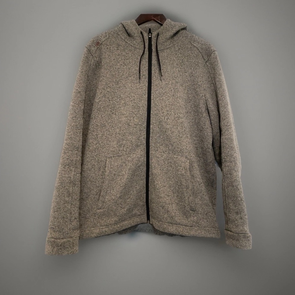 Rhone Men’s Full Zip Hoodie Large Gray Performance Fleece Hooded Sweatshirt - Picture 3 of 7